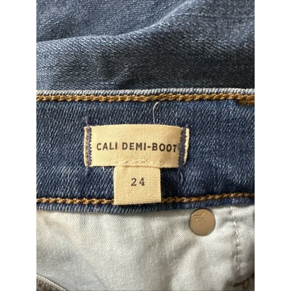 MADEWELL Size 24 Cali Demi Boot Cut Blue Jeans Denim Raw Hem Stretch Medium Wash - Picture 11 of 13